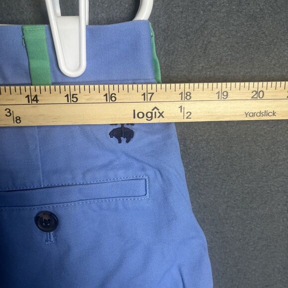 Brooks Brothers 346 Golf Pants Actual 35x30 Blue Green Colorblock Chino - Picture 6 of 8